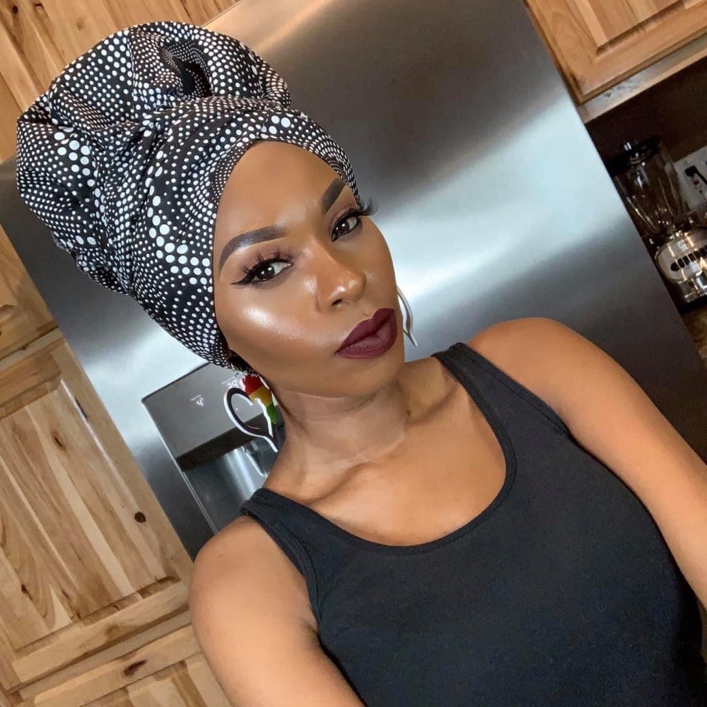 Ankara headwrap- satin laced bonnet+wide band